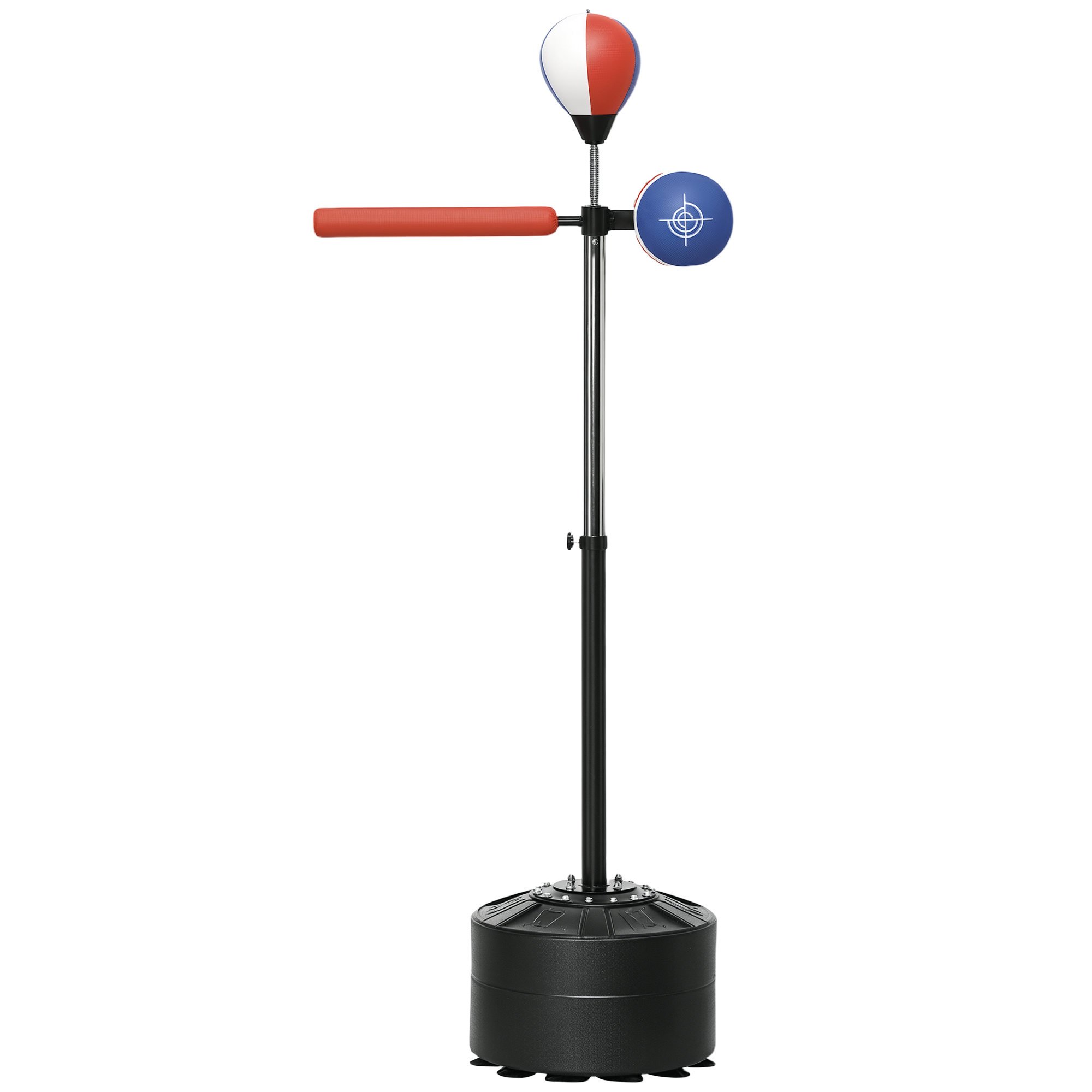Boxständer, höhenverstellbar, Reflexstange, Pratze, Speedball, befüllbarer Standfuß, 80,5 x 48 x 163-205 cm