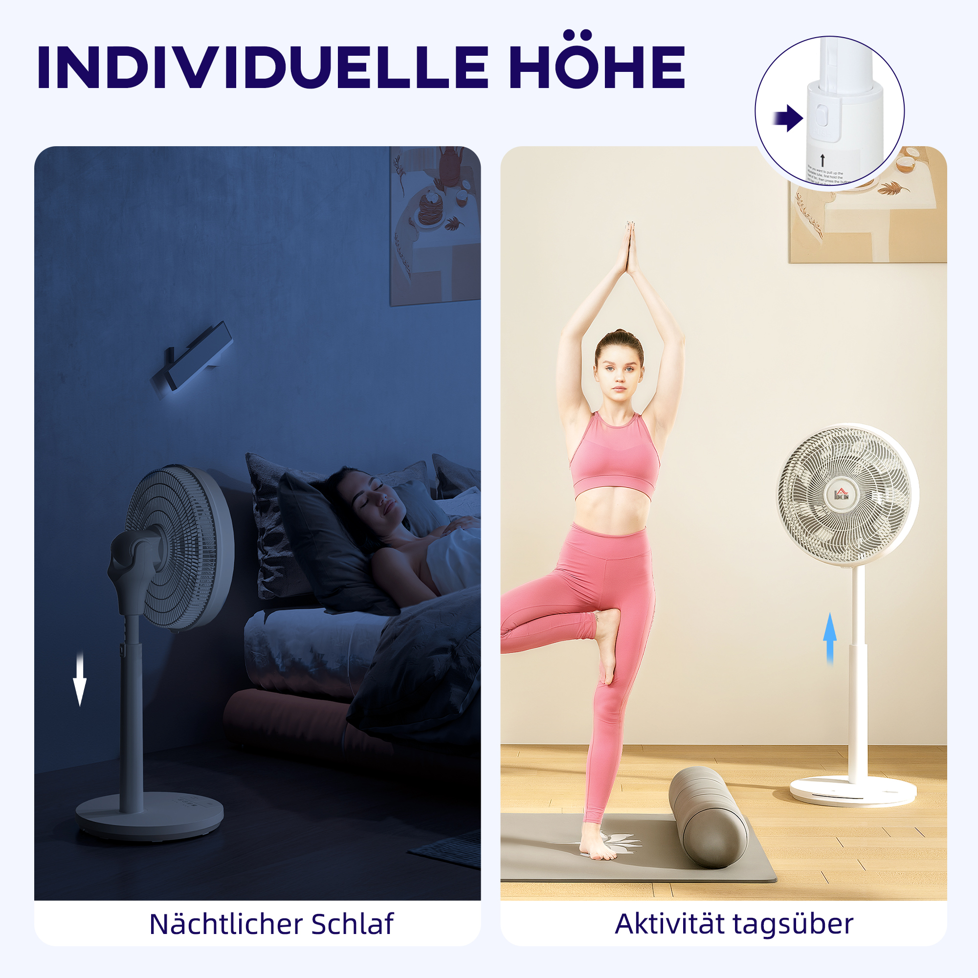 Ventilator, Klimaanlage, 3 Modi, LED-Anzeige, schwenkbar, Kunststoff, Weiß