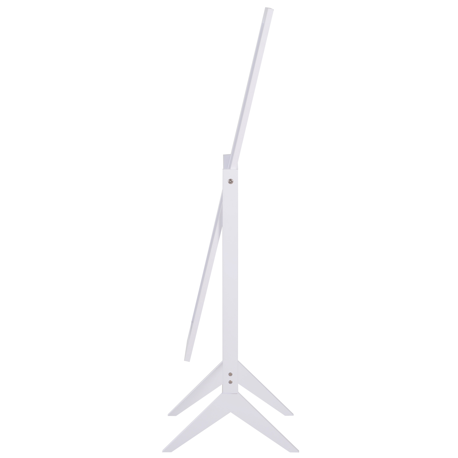 Standspiegel Ganzkörperspiegel Schminkspiegel erhöhte Füße Pflegeleicht MDF Weiß 47 x 46 x 148 cm