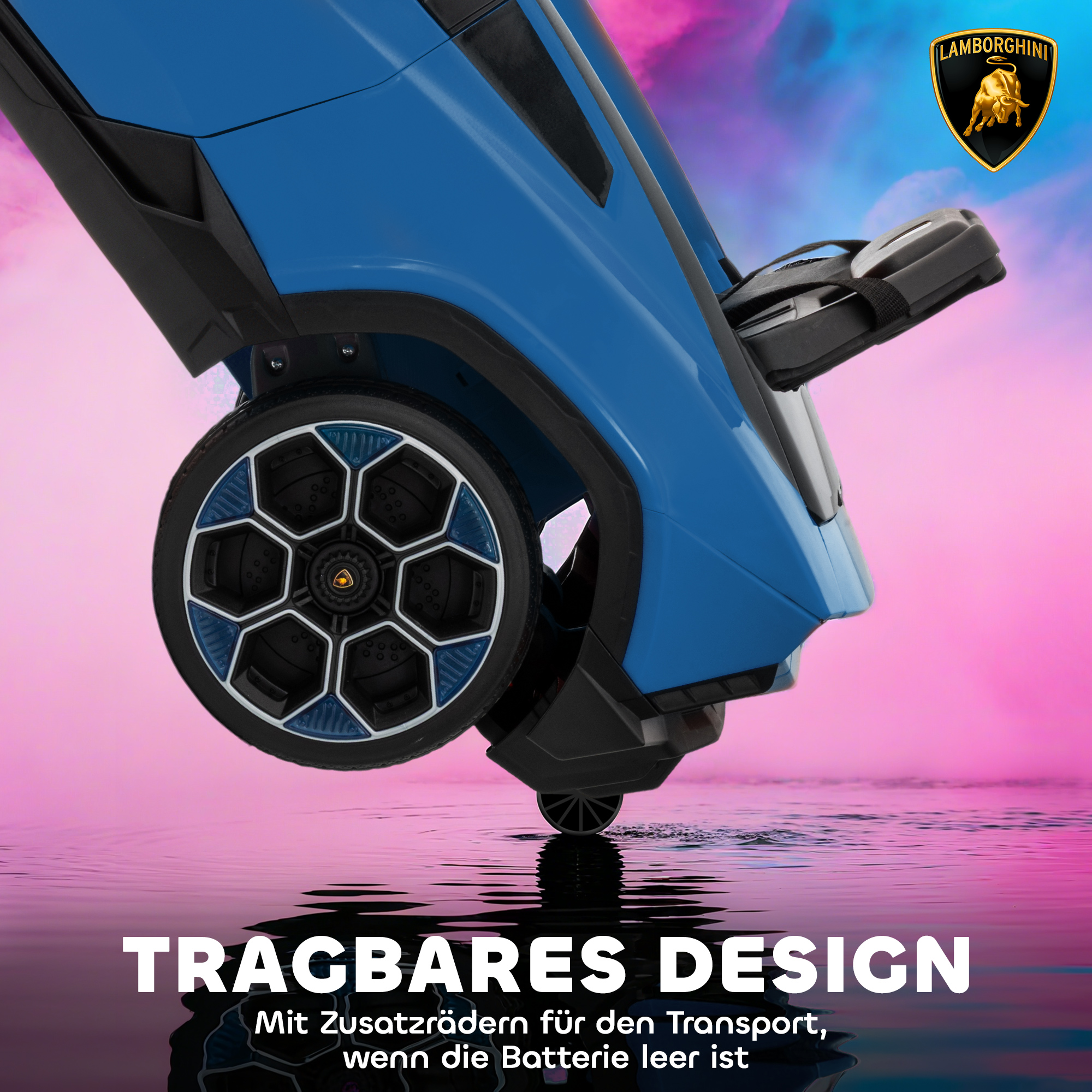 Kinder Elektroauto 12V Kinderauto mit 2,4 GHz Fernbedienung, 2 Motor, Hupe, LED, Musik, 101,5 x 49 x 43 cm, Blau