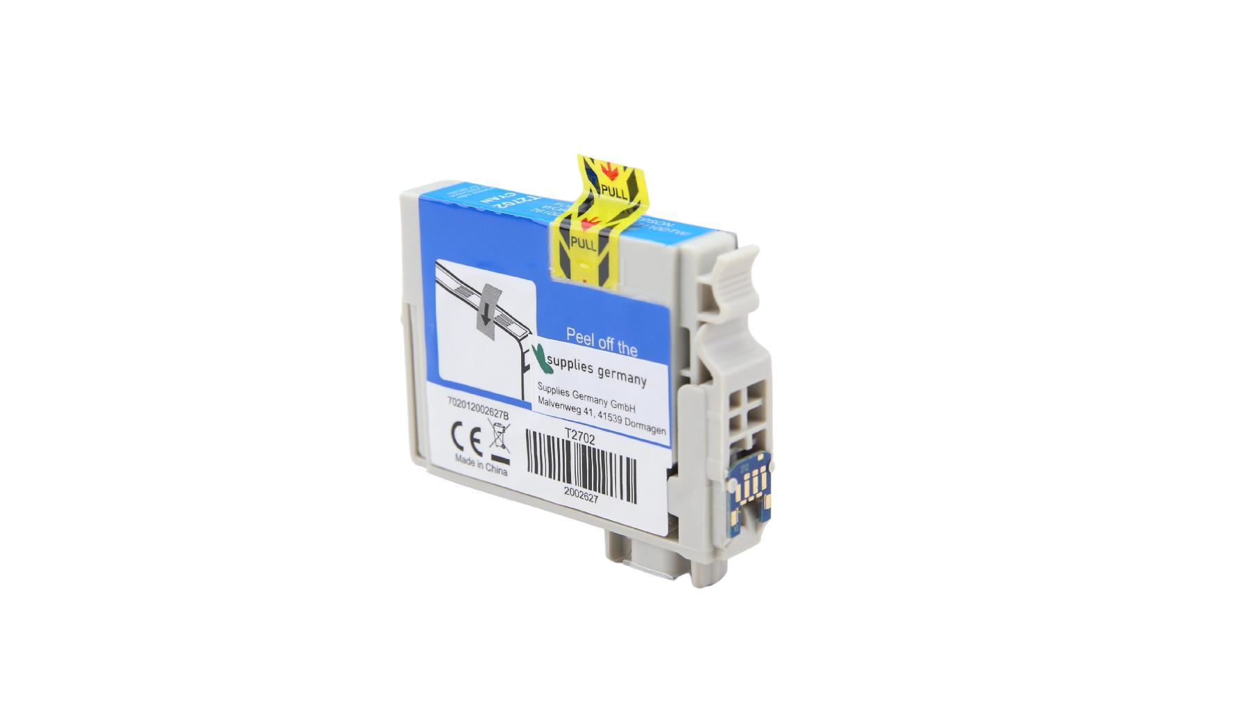 T2702 alternativ Tinte cyan für Epson / C13T27024010 / 14ml