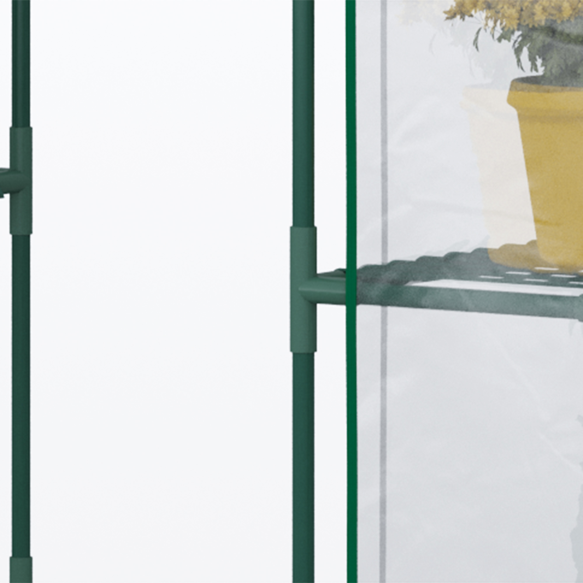 Foliengewächshaus begehbares Gartenhäuschen Tomatengewächshaus Treibhaus Frühbeet mit 6 Regalen Transparent Stahl PVC-Kunststoff 142 x 73 x 195 cm