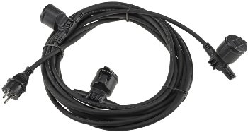 Gartensteckdose für Außen, IP44, 3-fach, Einzelsteckdosen, 5+2,5+2,5m