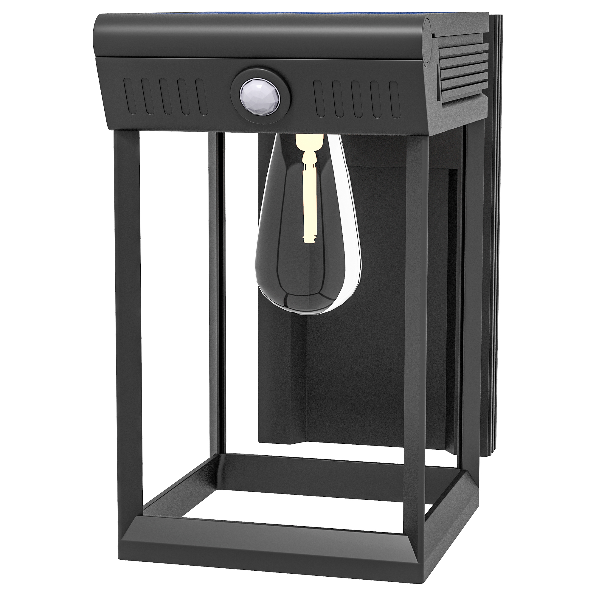 Garten-Solarlicht Außenleuchte Solarlampe, Spritzwassergeschützt, Bewegungssensor, 14 cm x 24 cm x 24 cm, Schwarz