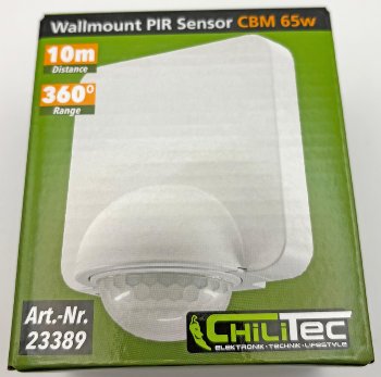 Aufputz-Bewegungsmelder "CBM 65", 360°, max. 10m Detektion, IP65, weiß
