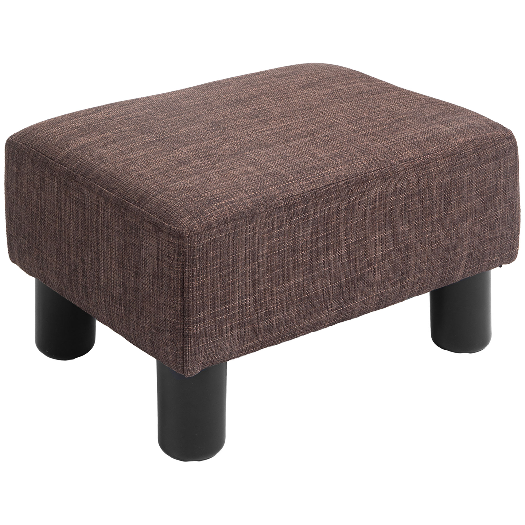 Hocker mit Stoffbezug in Leinenoptik, bis 110 kg, braun, 40 x 30 x 24cm