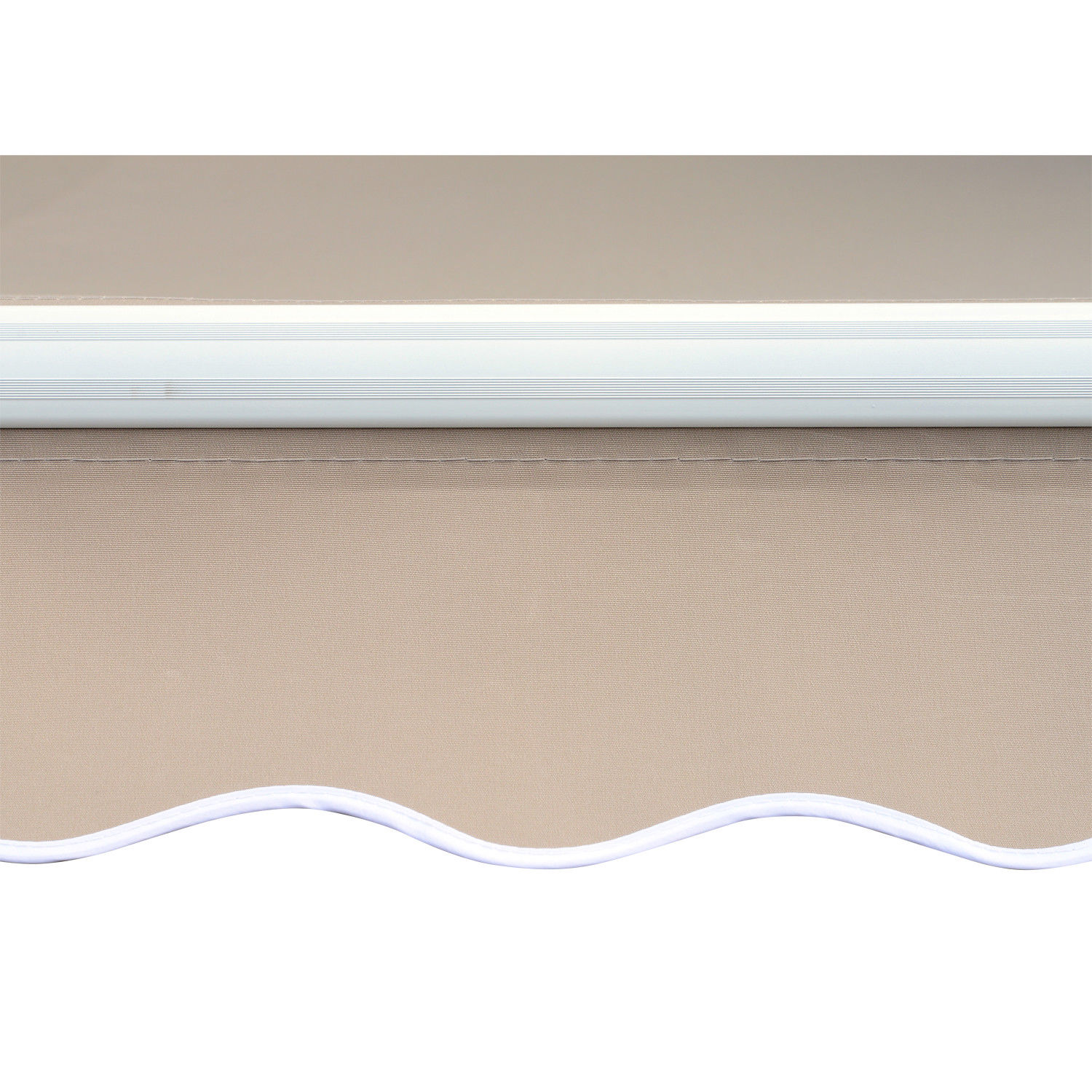 Gelenkarmmarkise Verstellbare Klemmmarkise Terrassenmarkise 4,5 x 3m Sonnenschutz mit Kurbel, Balkonmarkise, Beige