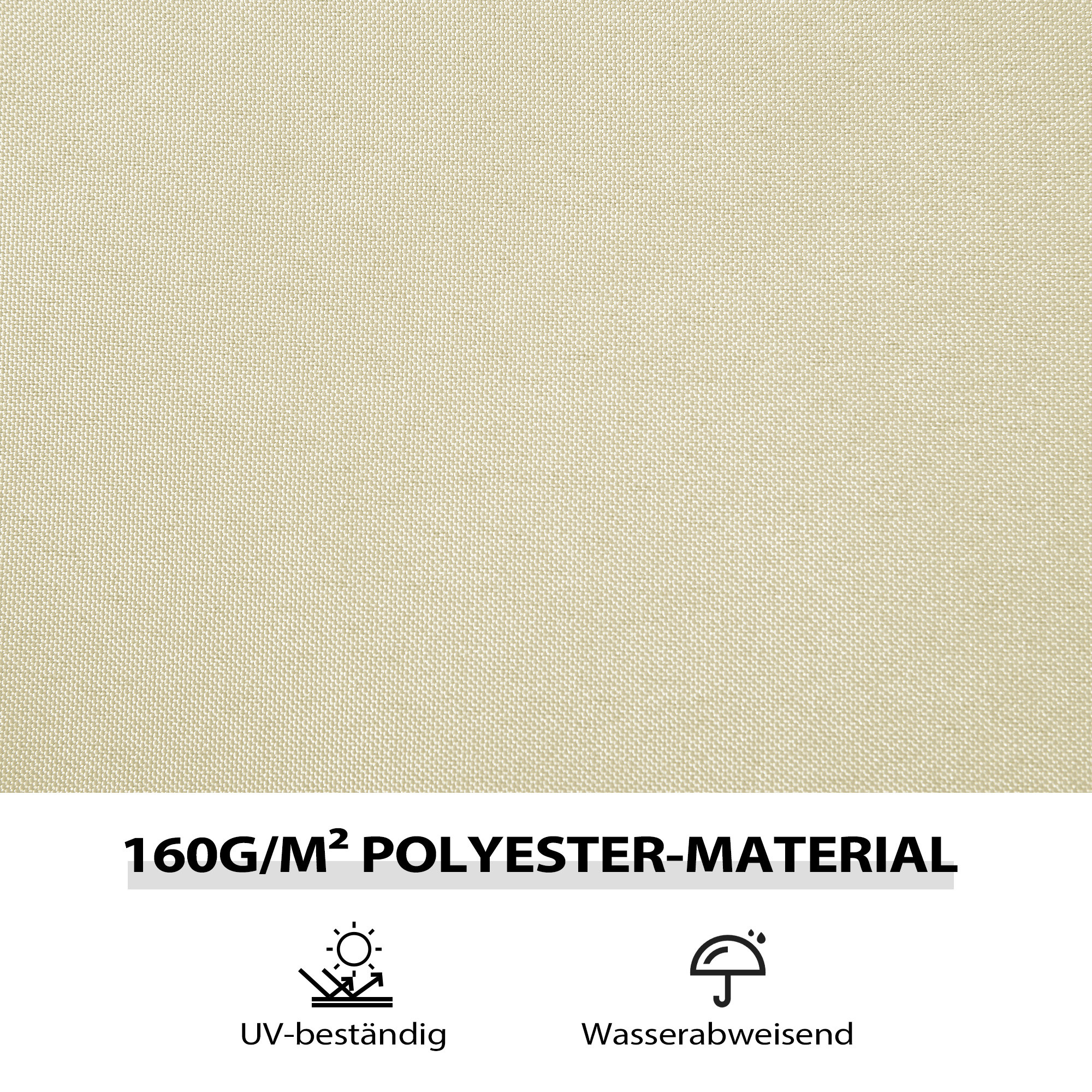 Pavillon-Seitenwände, 4 Seitenwand-Paneele für Gartenpavillon, mit Reißverschluss, 3 x 4 m Pavillon, Cremeweiß