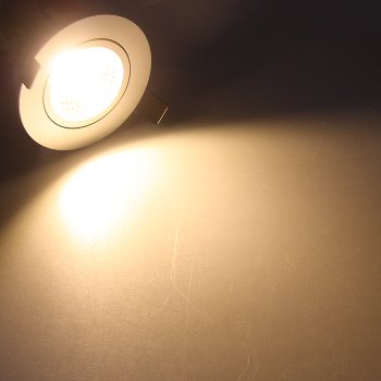 LED-Einbauleuchte "COB-7", 7W, 550lm / 3000K, 75°, Ø109xT47mm, Rahmen weiß