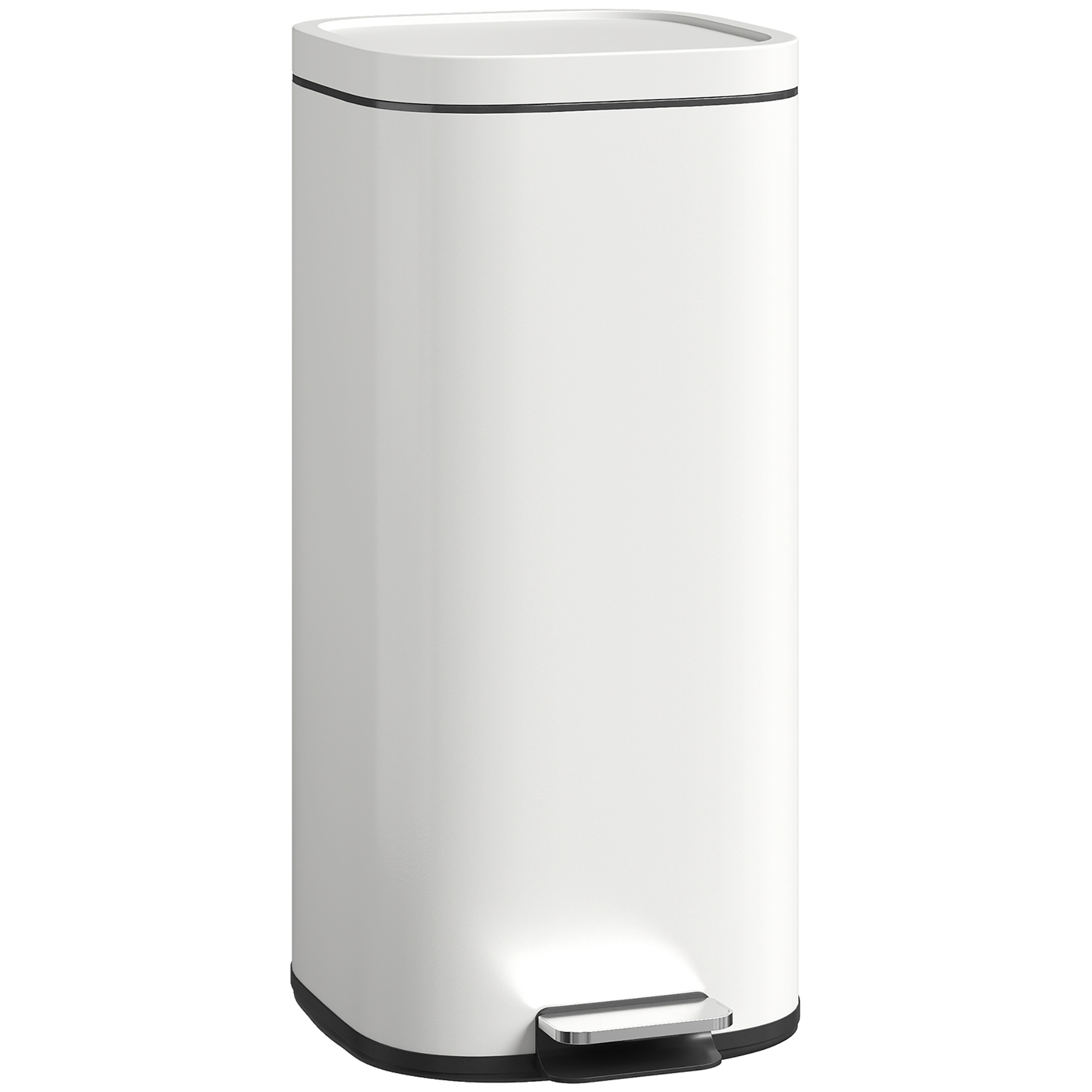 30L Küchenmülleimer Pedaleimer mit Deckel, Soft-Close- und Offenhalte-Funktion für Küche, Zuhause