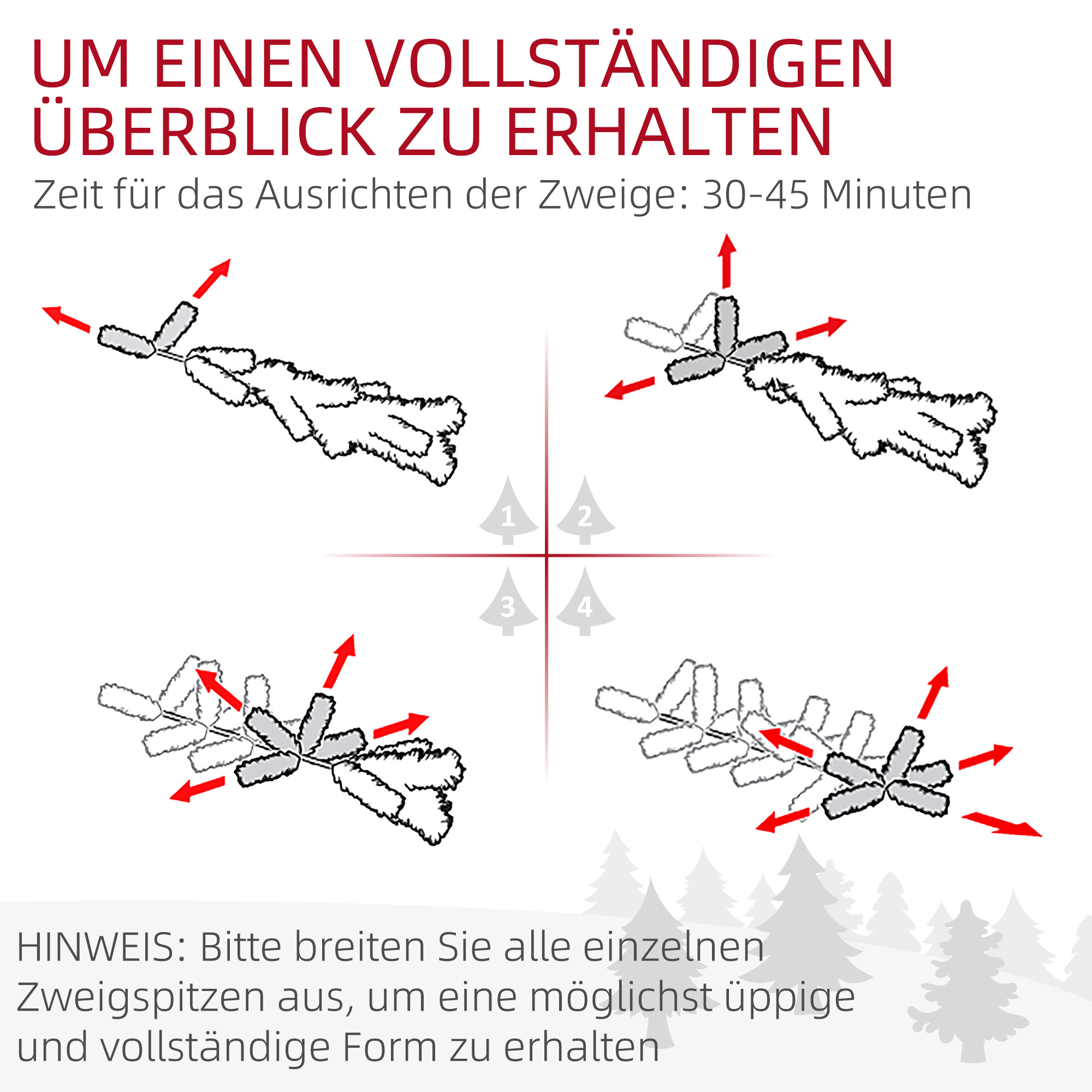 künstlicher Weihnachtsbaum, 180 cm, LED-Lichter, schneebedeckt, flammenhemmend, Metall