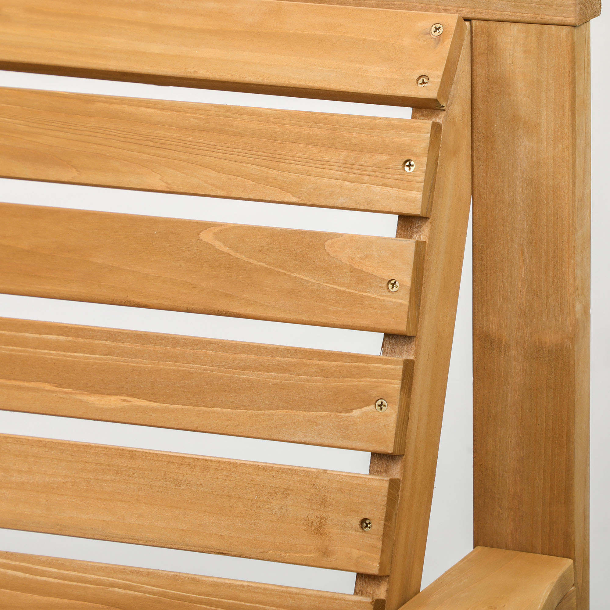 Bistro-Set 3-teilig aus Holz Wetterfest Gartenmöbel Set mit Lamellendesign Sonnenschirmloch Braun