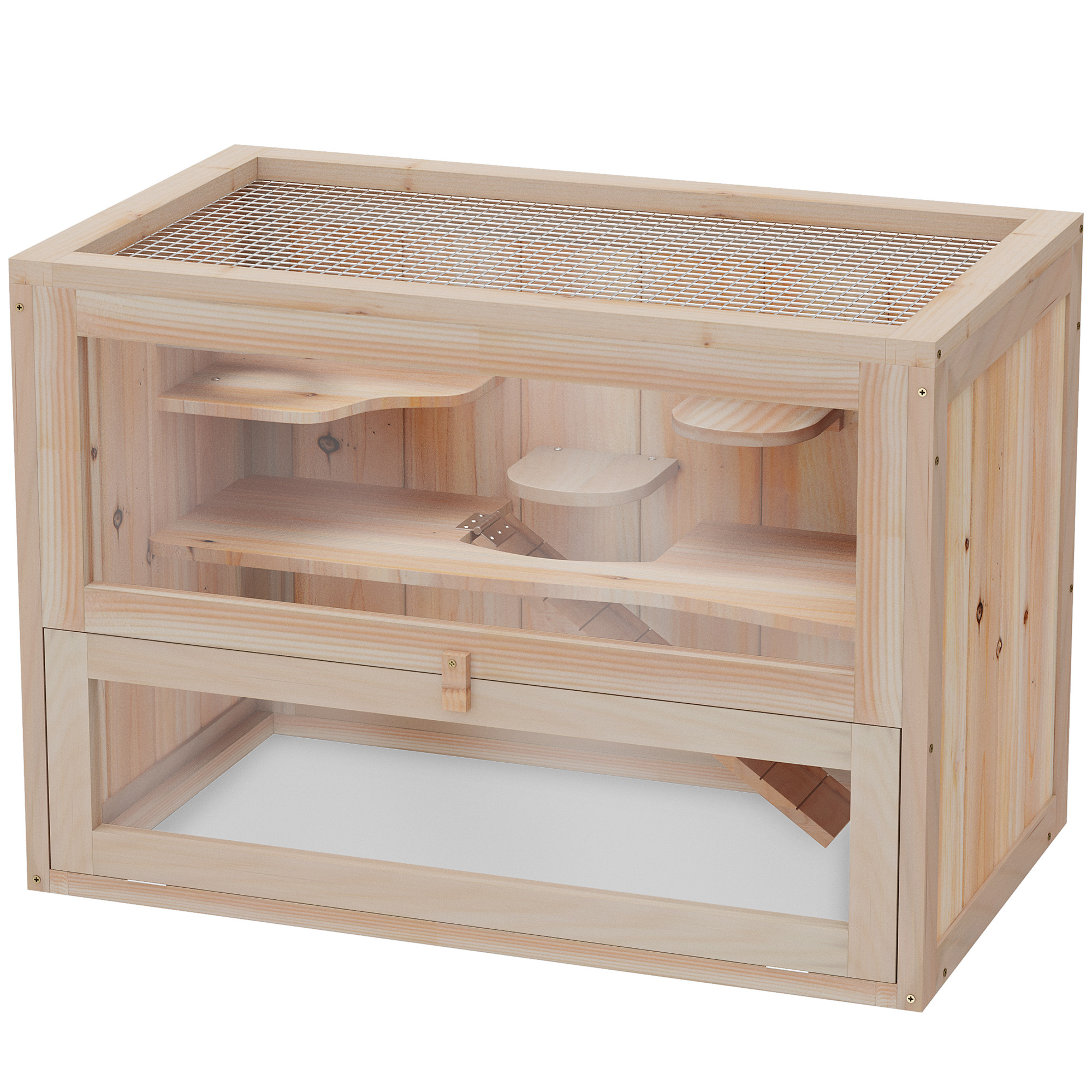 Kleintierkäfig Nagerkäfig Holz 60 x 35 x 42 cm