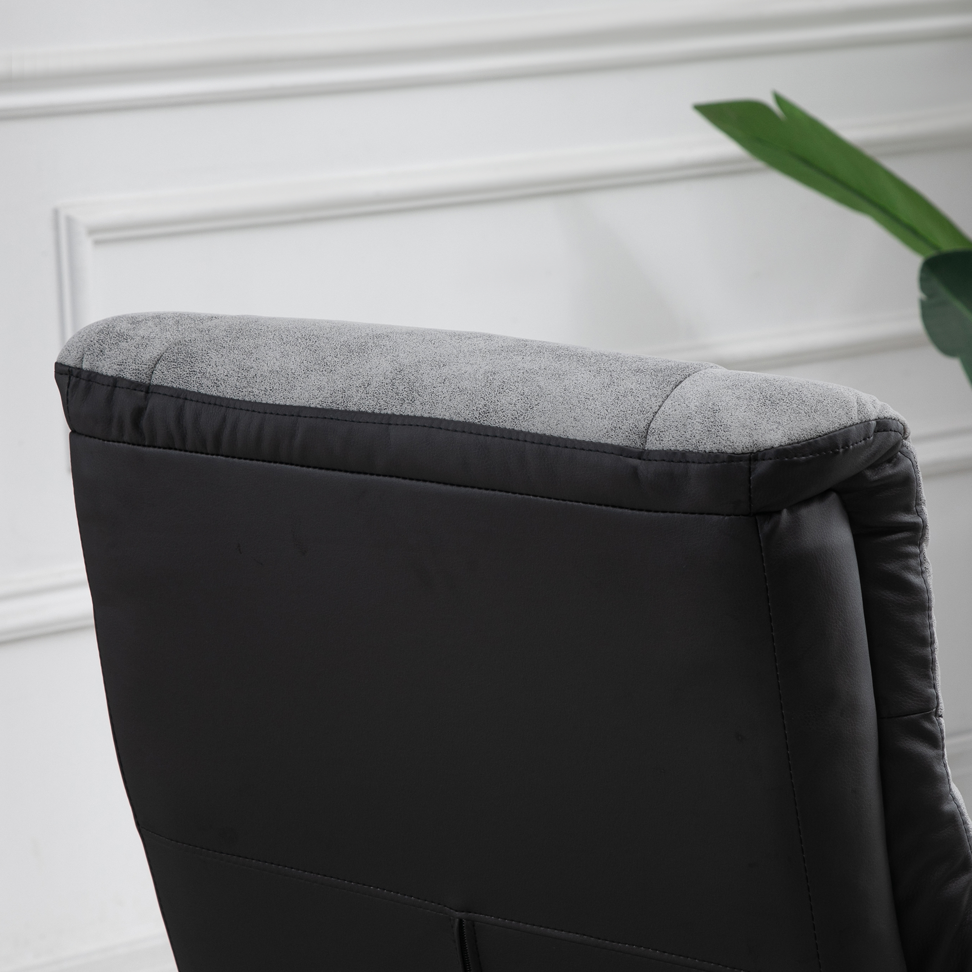 Relaxsessel mit Hocker, 360° drehbar, 135° neigbar, atmungsaktiver Bezug, 78 x 82,5 x 109 cm, grau
