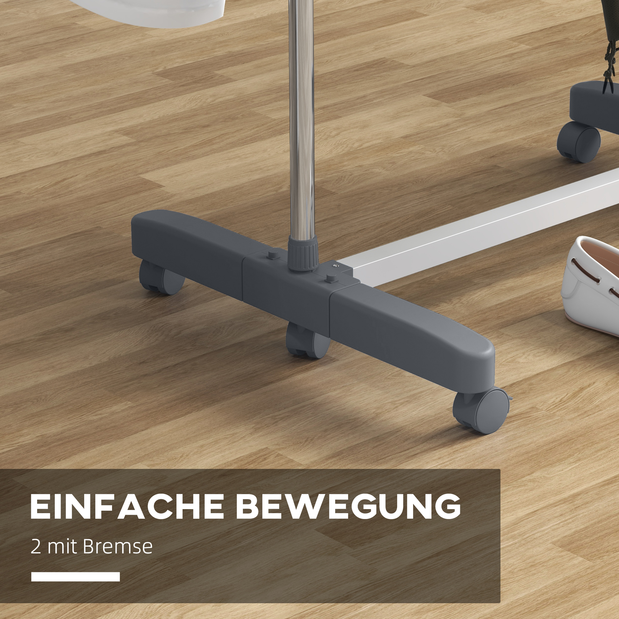 Wäschenständer Wäschetrockner. 4 Ebenen, klappbar, One-Klick-System, 142 cm x 55 cm x 152 cm Blau + Silber