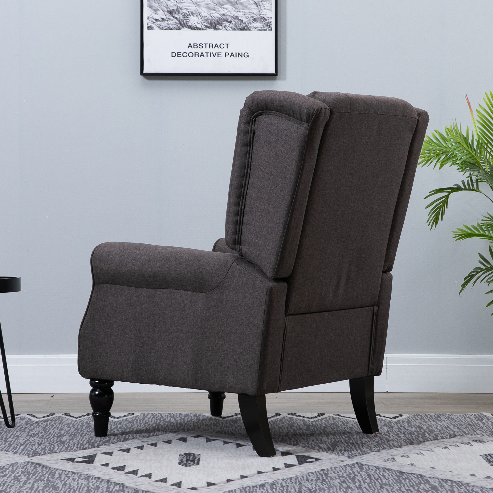 Ohrensessel Sessel mit Tufting, hoher Rückenlehne, Gepolstert Loungesessel mit abgerundeten Armlehnen, Holzbeine, für Schlafzimmer, Wohnzimmer, bis 160 kg, Braun