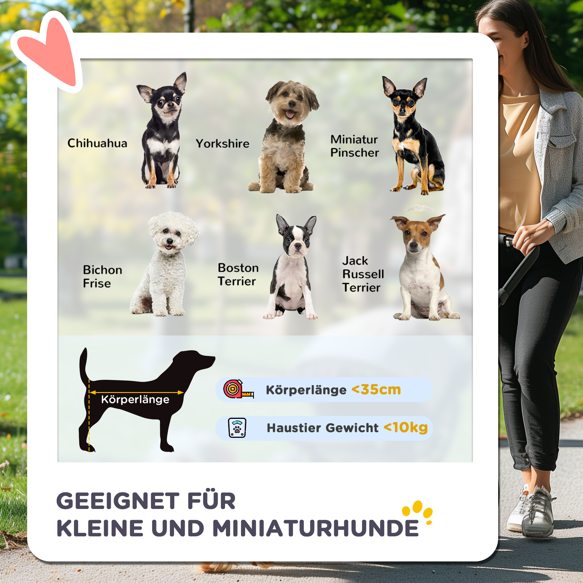 2-in-1 Hundebuggy Hundetrolley bis 10 kg klappbar Tragtasche Bodenkorb  82 cm x 49,5 cm x 98 cm Gelb
