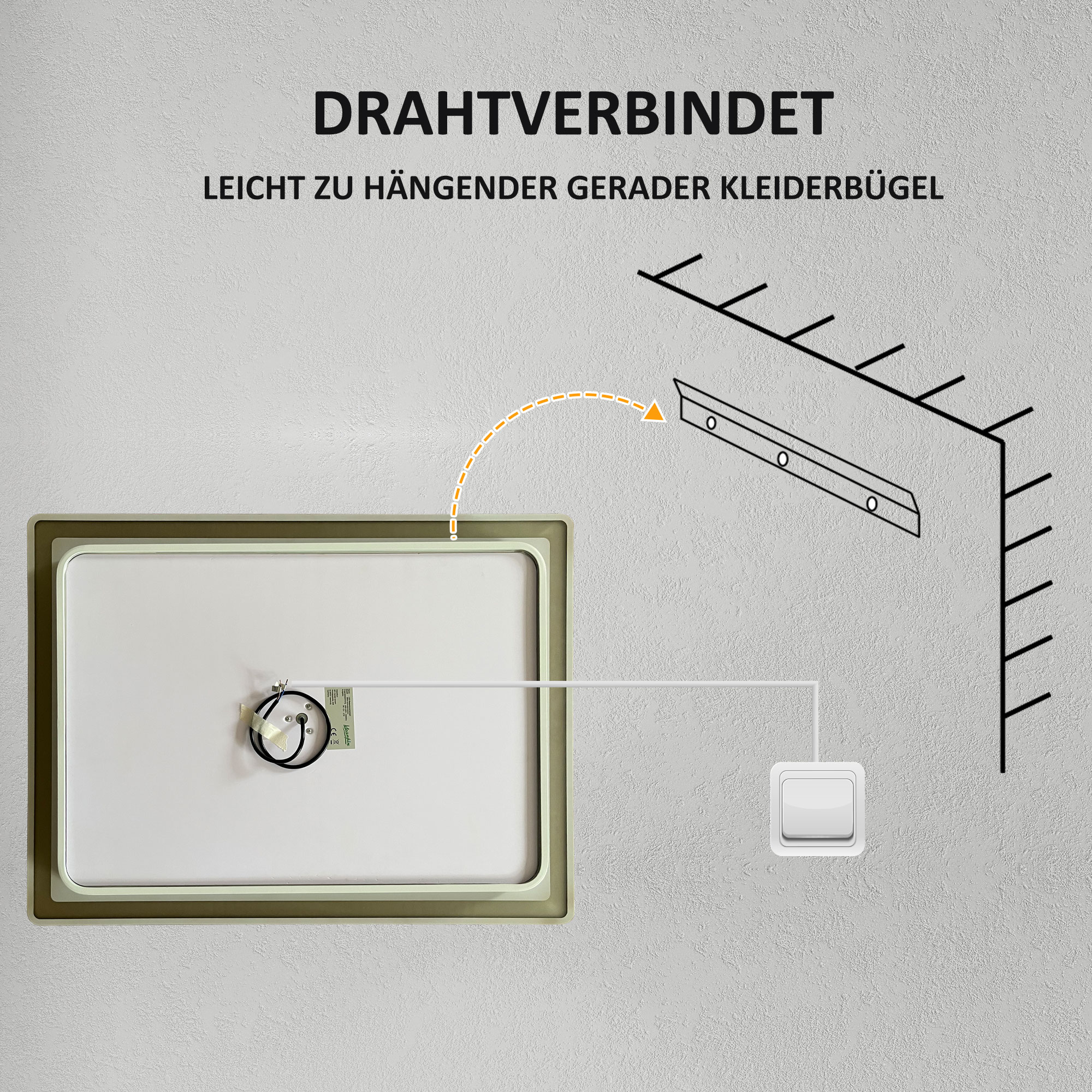 LED Badezimmerspiegel mit 3x Vergrößerung, Touch-Funktion, Memory-Funktion, kein Beschlagen, 80 x 60 cm