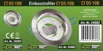 Einbaustrahler "CT-DS108" Ø108mm / GX53 Fassung, 230V, Aluminium gebürstet