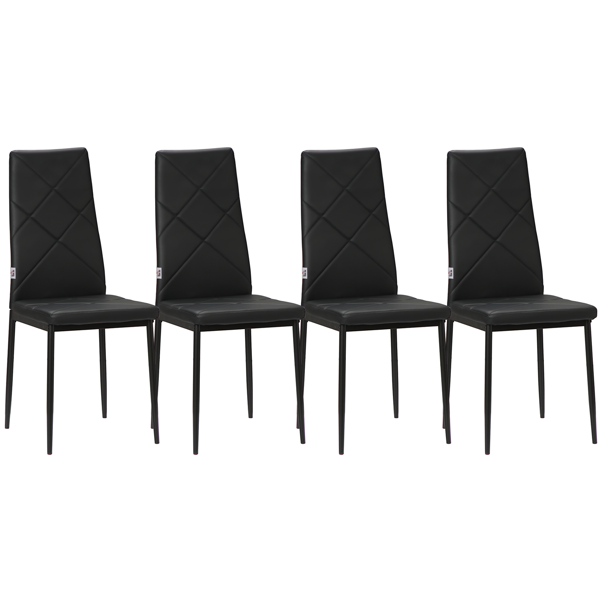 4er-Set Stühle Esszimmerstühle Küchenstühle, modernes Design, 41 cm x 50 cm x 97 cm, Schwarz