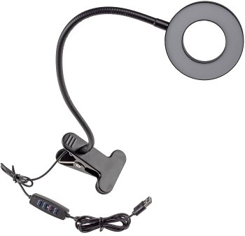 LED Klemmleuchte mit USB-Betrieb / 40cm Schwanenhals, dimmbar, 55lm