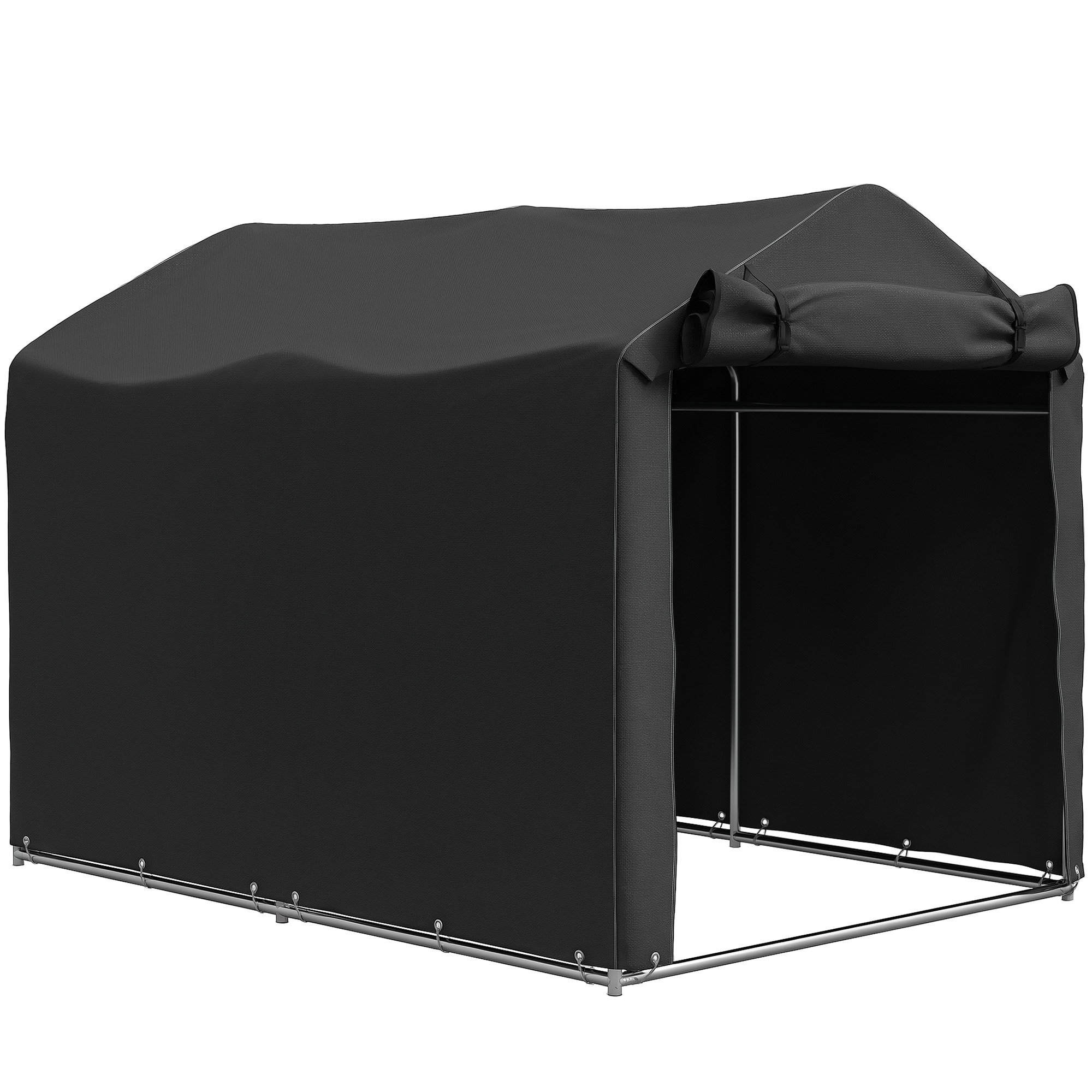 Garagenzelt, wasserdicht Zeltgarage mit Tür, UV-beständig 220 x 157 x 165 cm Schwarz