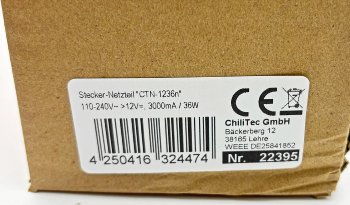 Stecker-Netzteil "CTN-1236n" / 110-240V~ >12V=, 3000mA / 36W