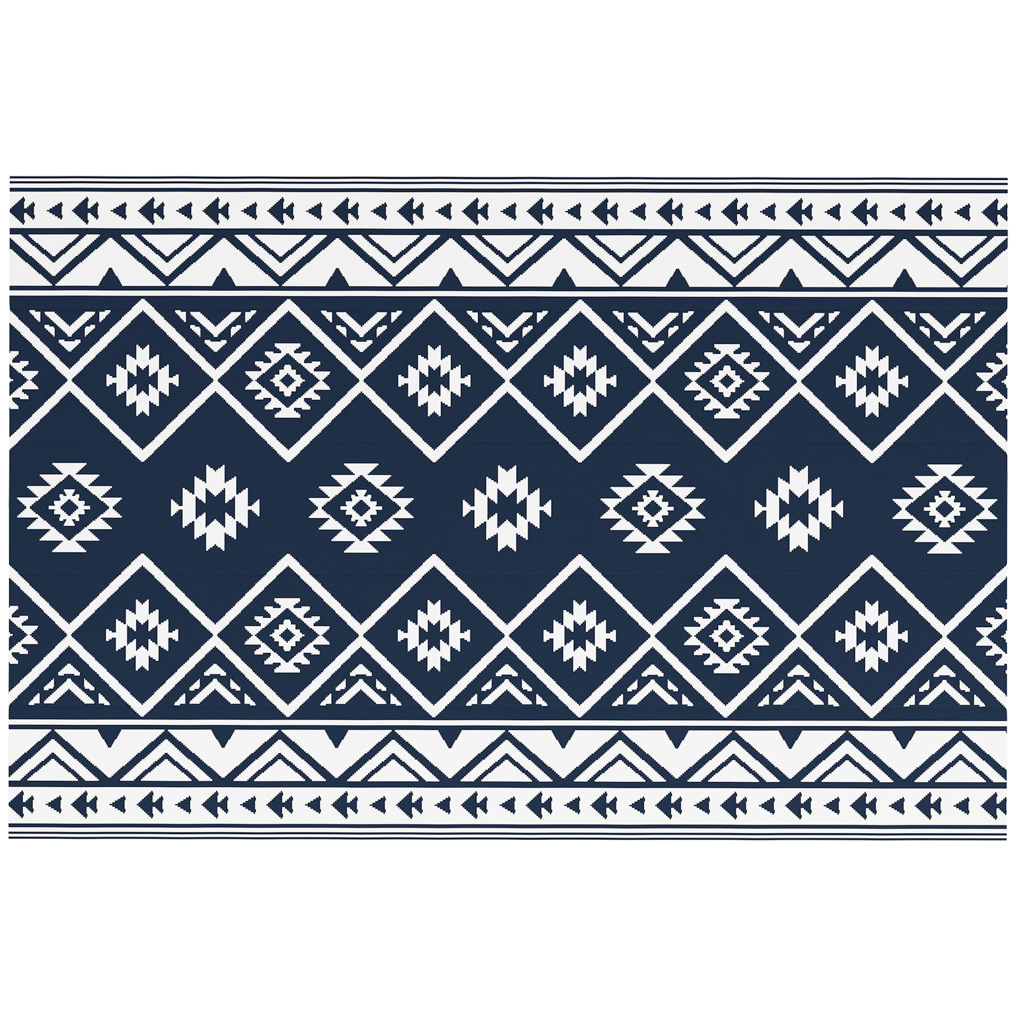 Outdoorteppich Terrassenteppich, wetterbeständig, modernes Design, 182 cm x 274 cm x 0,3 cm, Schwarz + Weiß