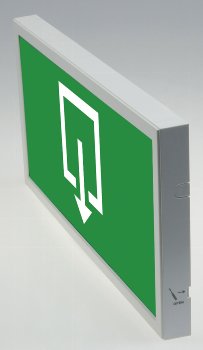 LED Fluchtwegleuchte "NL-W2" 30 LEDs, Erkennungsw. 25m,Wandmontage, 27mm flach