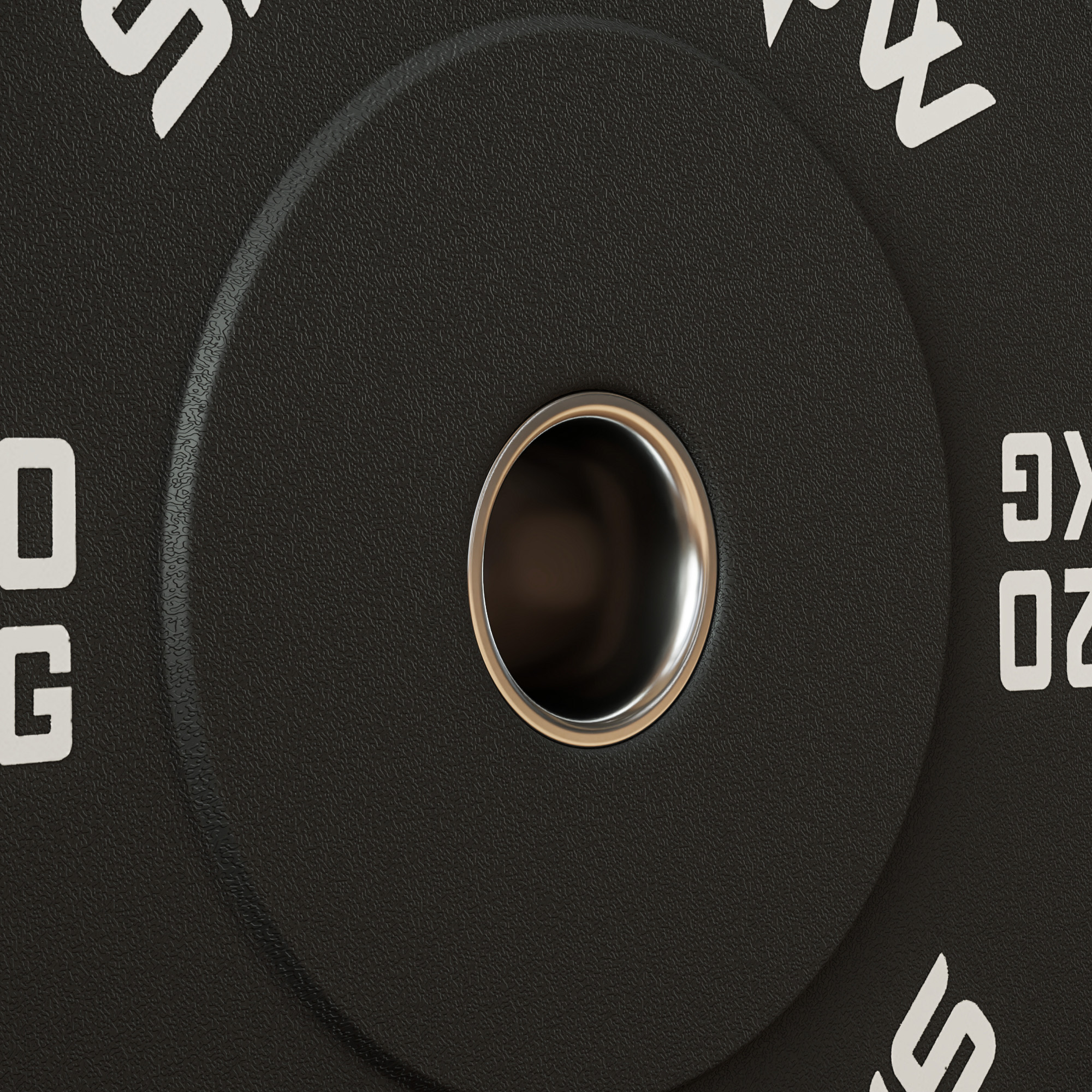 Hantelscheiben-Set, 2 x 20 kg, olympischer Standard, Gummi, geräuscharm, Schwarz