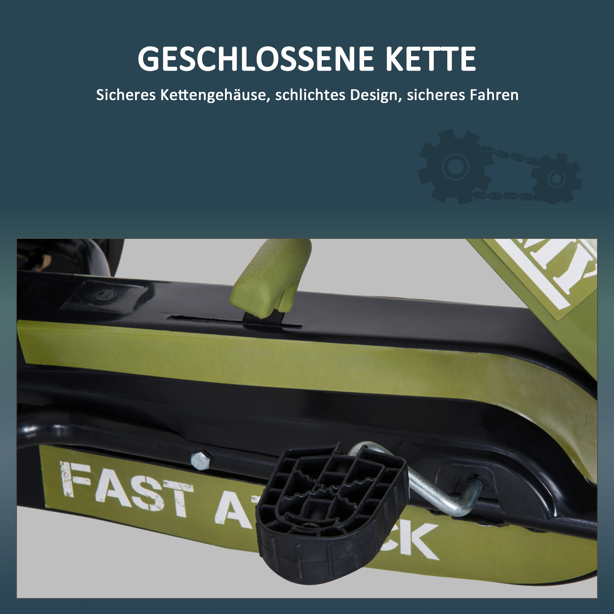 Go Kart Tretauto Tretfahrzeug mit Handbremse, Vor- und Rückwärtsgang, Kinderfahrzeug Kettcar Tretfahrzeug mit Verstellbarem Sitz für Kinder 3-6 Jahren, 99 x 65 x 56cm Grün