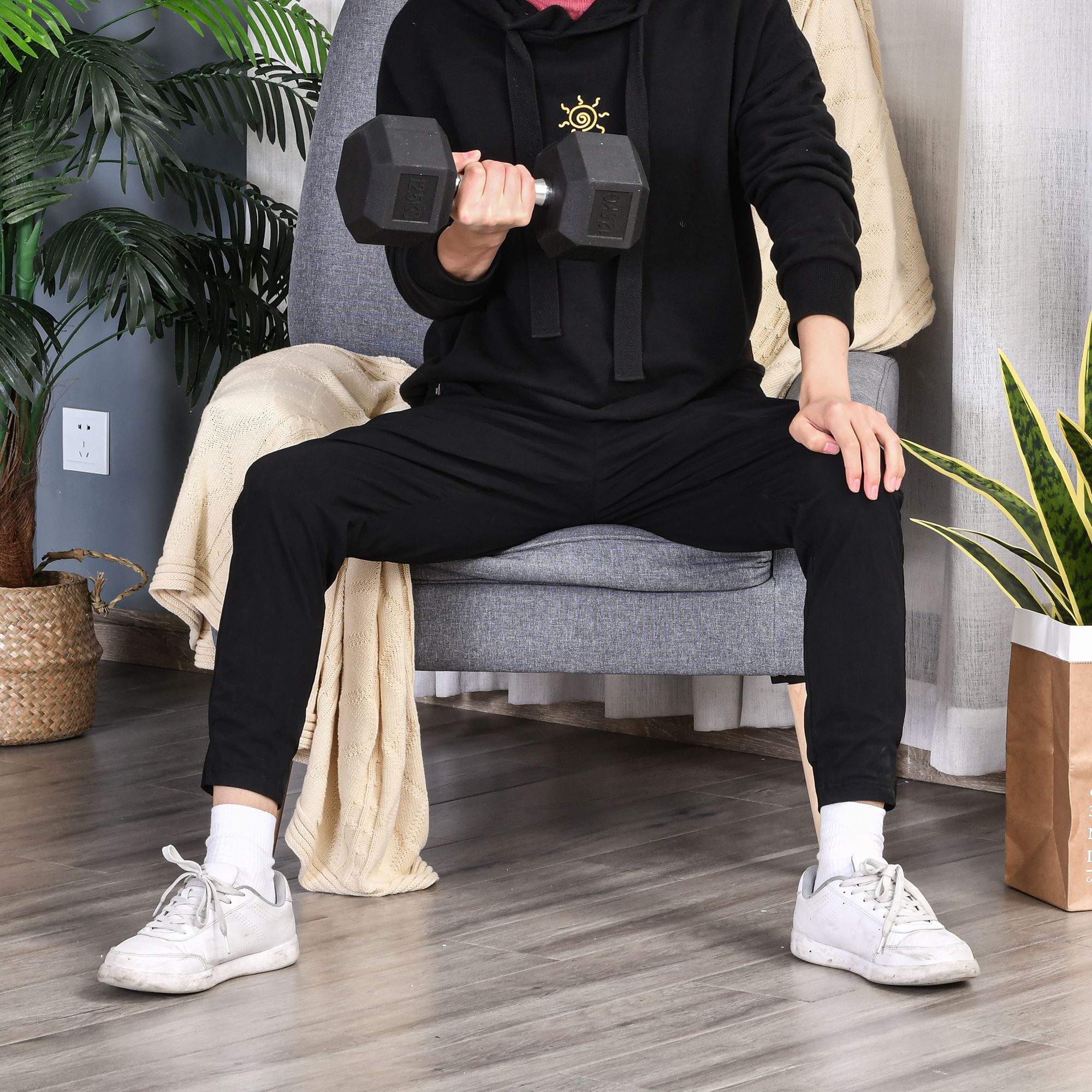 Hanteln mit gerändeltem Griff, Kurzhantel aus Gusseisen, 1 x 12,5 kg, Kurzhanteln für Männer und Frauen, Dumbbell für Zuhause, Fitnessstudio, Krafttraining