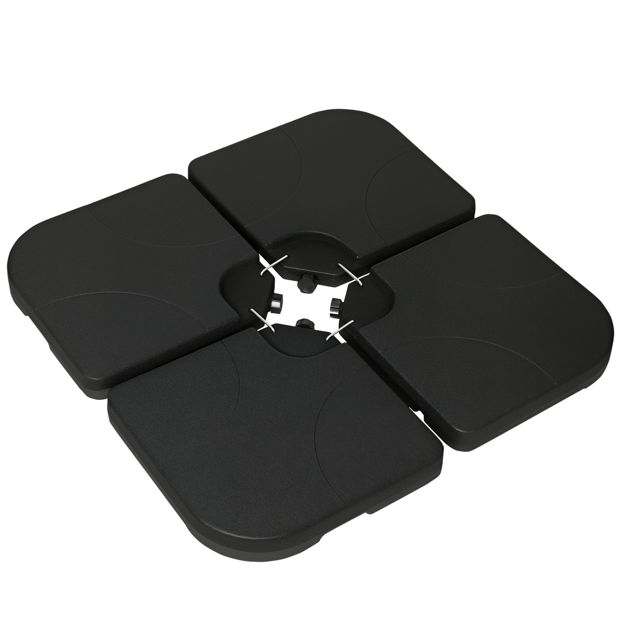 Gewichtsplatten für Sonnenschirmständer, befüllbar, wetterbeständig, 104 cm x 104 cm x 7,5H cm, Schwarz