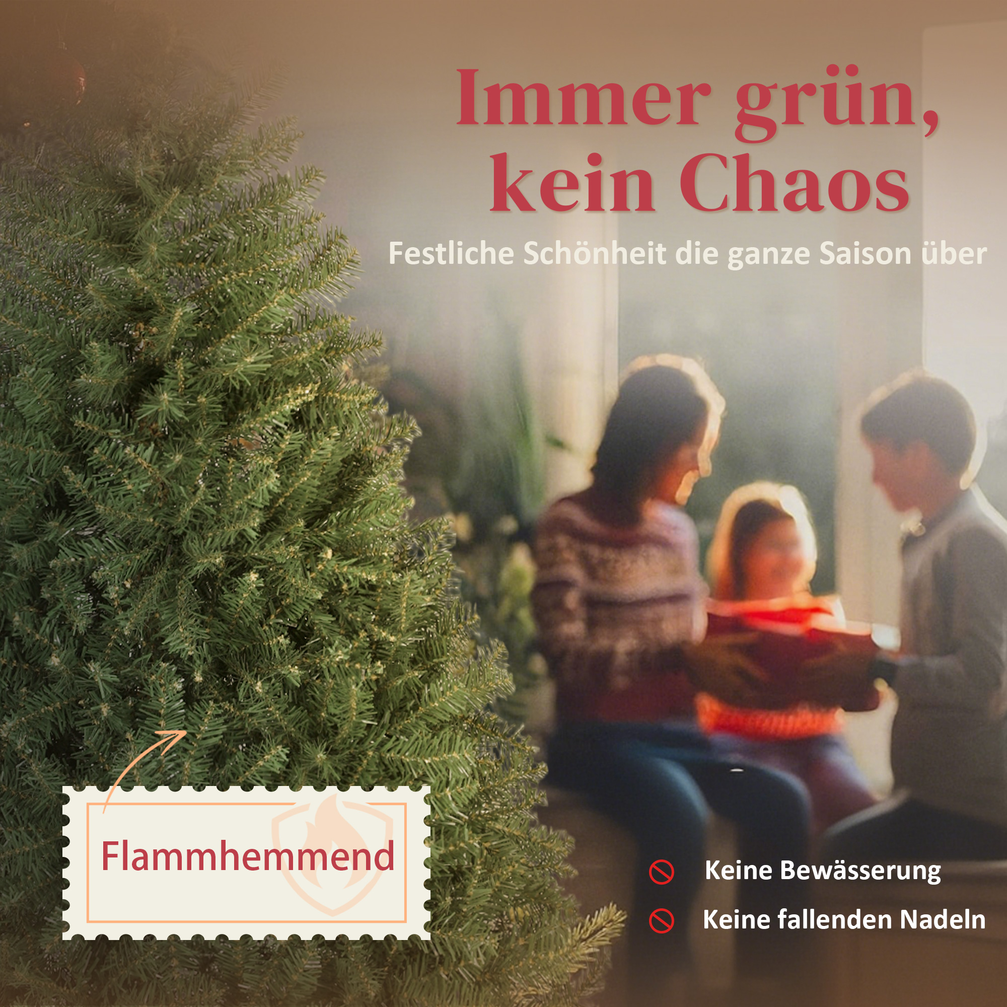 Künstlicher Weihnachtsbaum, 150 cm, klappbare Äste, Metallständer, vielseitig, Grün