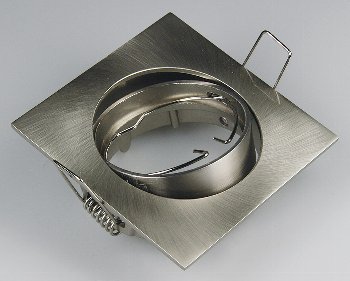 Decken-Einbaustrahler "SE80" chrom-matt / schwenkbar, 80x80mm, für 50mm Lampen