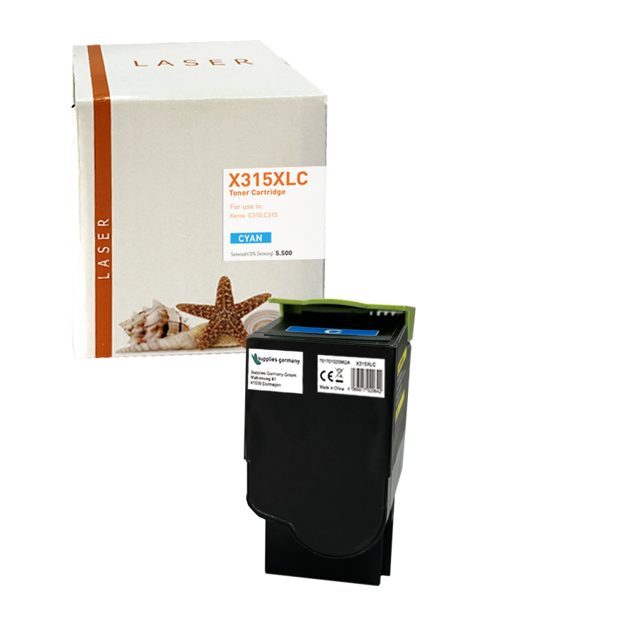 C315XLC alternativ Toner cyan für Xerox / 006R04365 / 5.500 Seiten