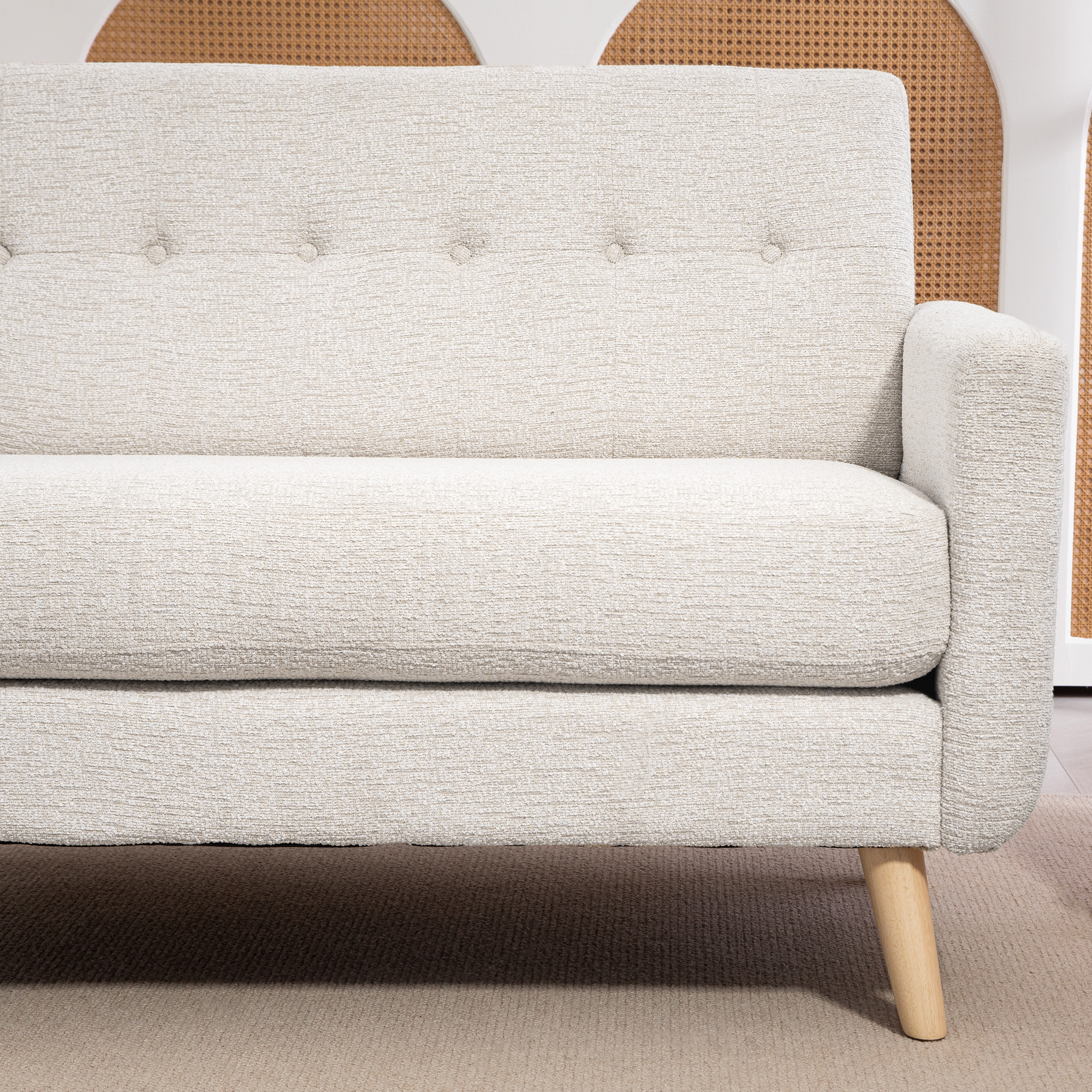 Zweisitzer-Sofa, komfortabel, 134x71x82 cm, Beige