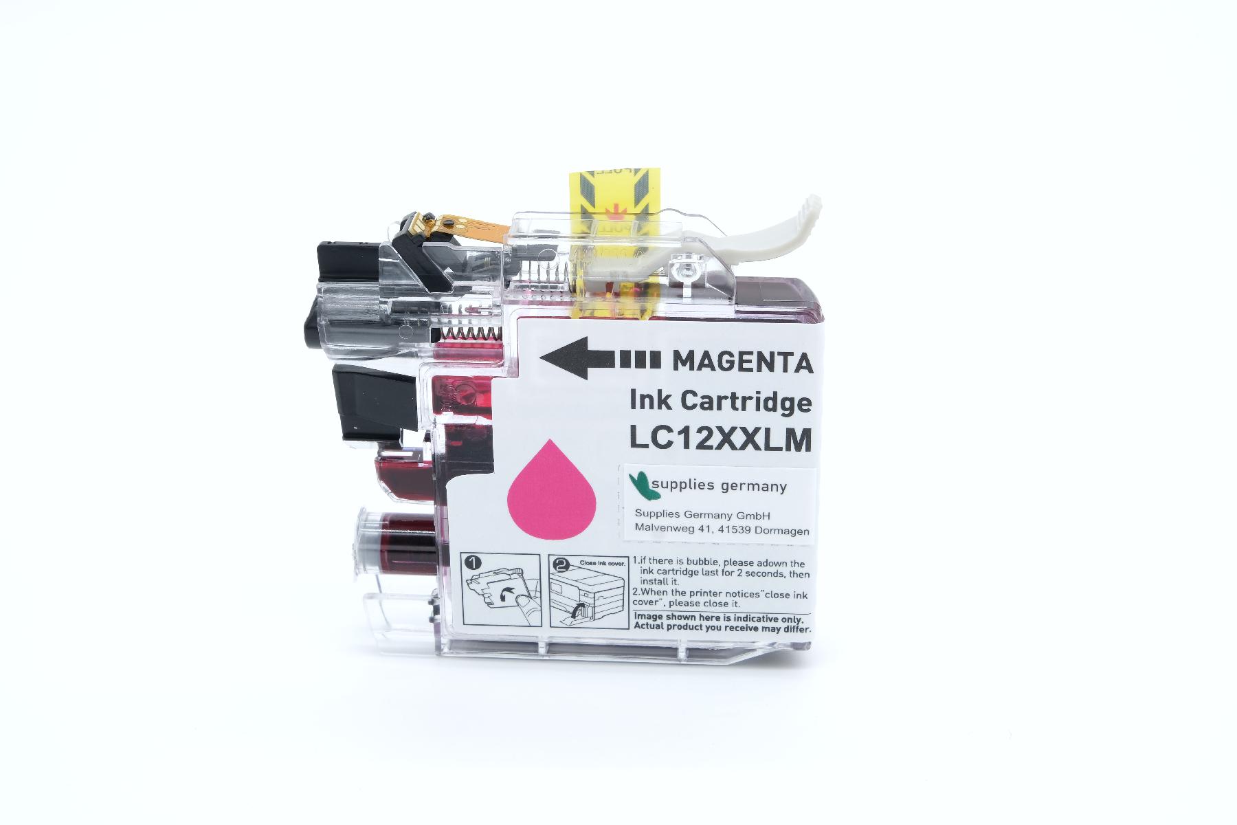 LC12XXLM alternativ Tinte magenta für Brother / LC12EM / 1.200 Seiten