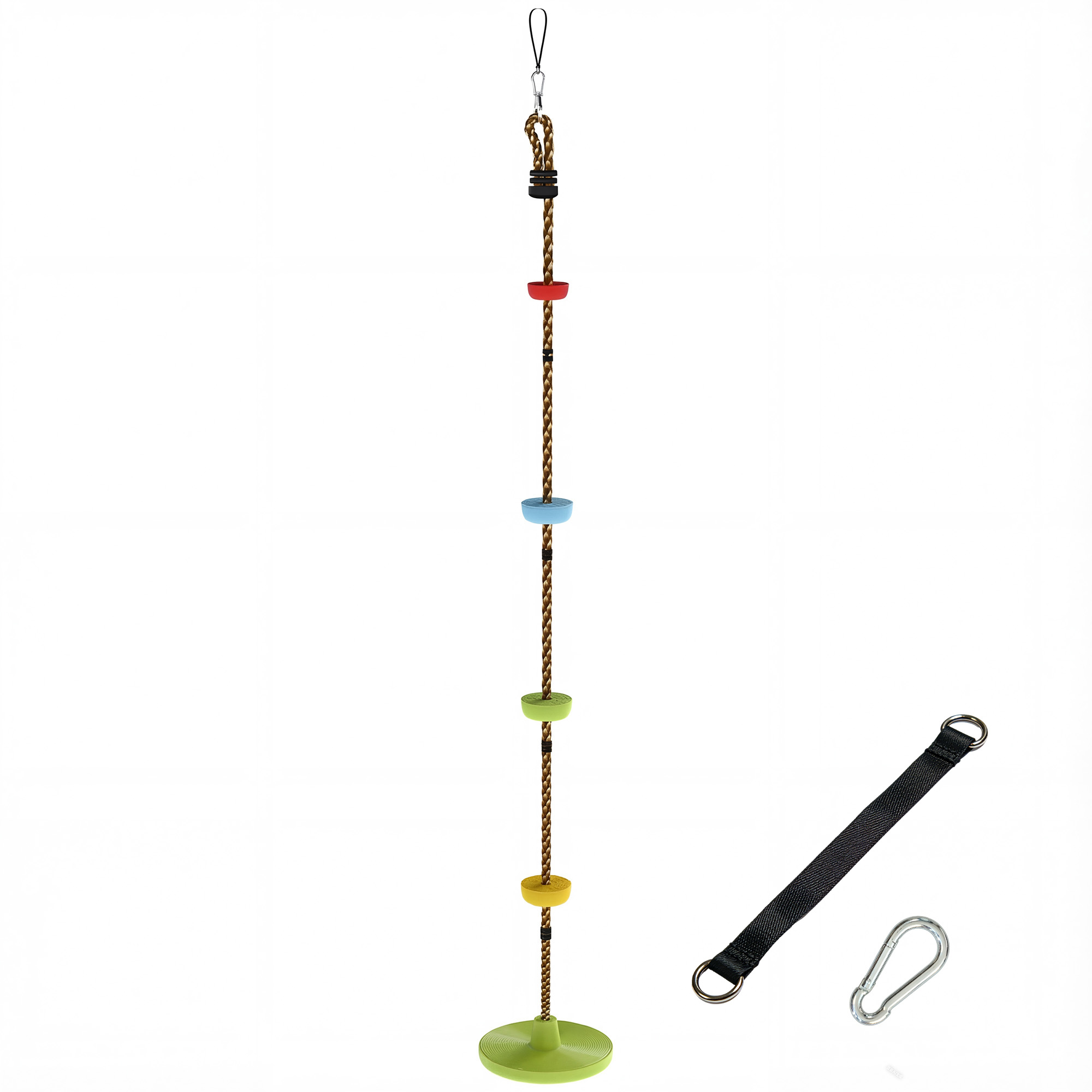 Kletterseil Schaukel Baum Kinderschaukel mit Plattform Scheibenschaukel Sitz Outdoor Spielset für 3-8 Jahre Kinder Grün