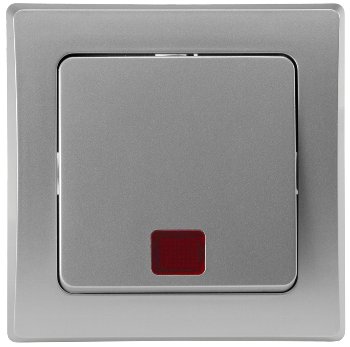DELPHI Kontroll-Schalter mit Lämpchen / 250V~/ 10A, UP, silber