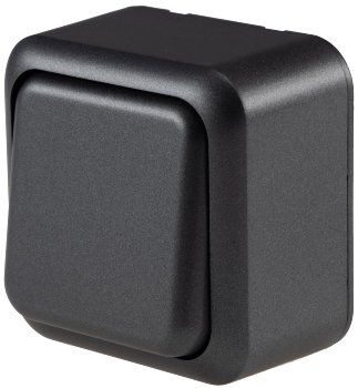 FASKO Wechsel-Schalter, AP, Anthrazit, 250V~/ 10A, Aufputz, Schraubanschluss