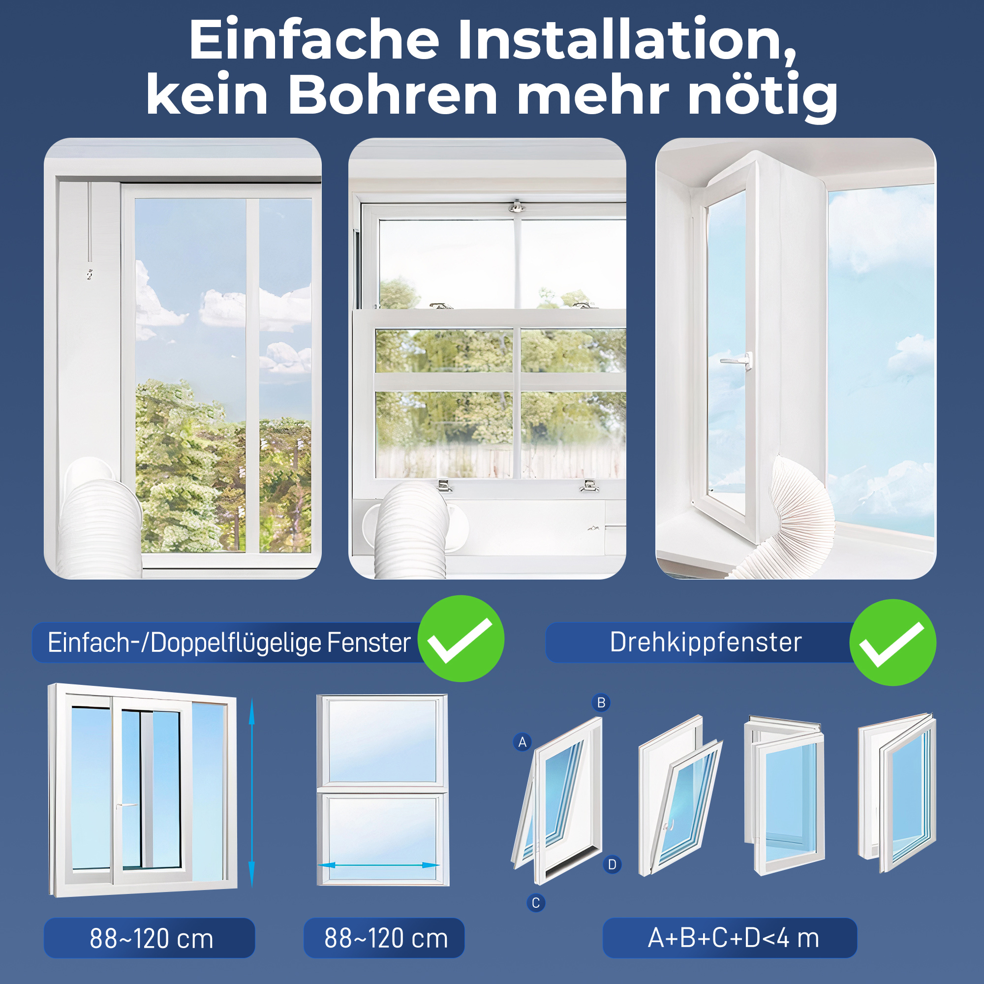 Tragbare Klimaanlage 12000 BTU, Klimagerät mit Kühl-, Entfeuchtungs-, Ventilator- , Schlafmodus, WiFi Sprachsteuerung