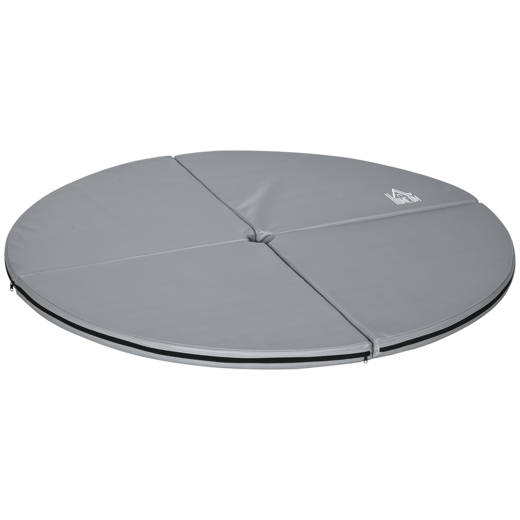 Pole-Dance-Matte, 5 cm dicke runde Kunststoff-Matte für Pole-Dance-Übungen, Gymnastik, Yoga, Hellgrau