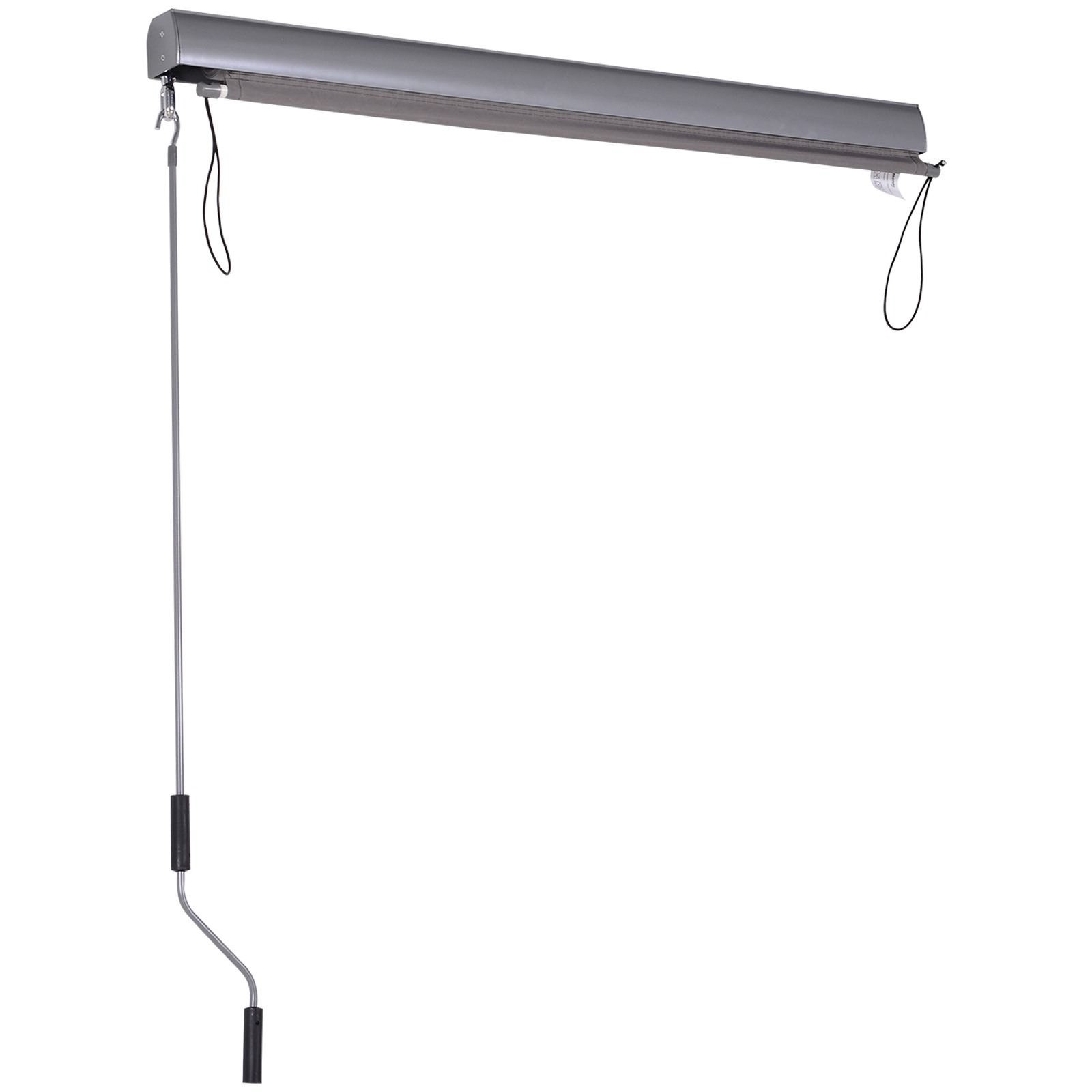 Senkrechtmarkise Balkonmarkise Vertikalmarkise Windschutz Seitenrollo Sichtschutz mit Handkurbel Polyesterstoff+Aluminium Grau 200 x 120 cm