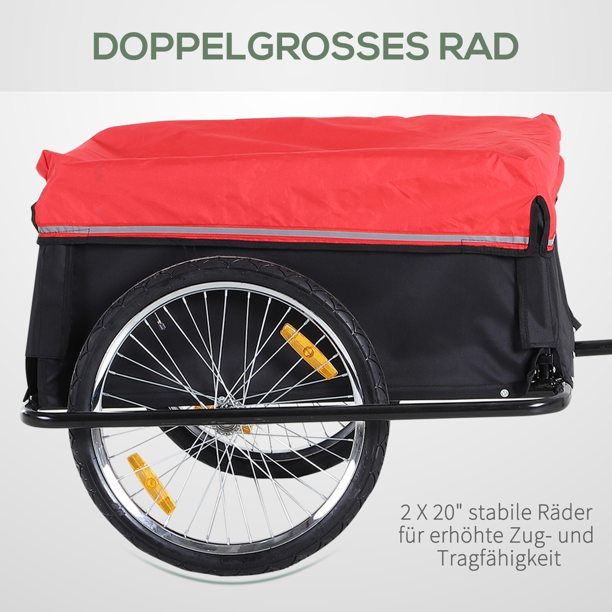 Fahrradanhänger Klappbar Lastenanhänger mit Kupplung,Transportwagen bis 40 kg belastbar, Transportanhänger Anhänger für Fahrrad Handwagen 140 x 88 x 60 cm