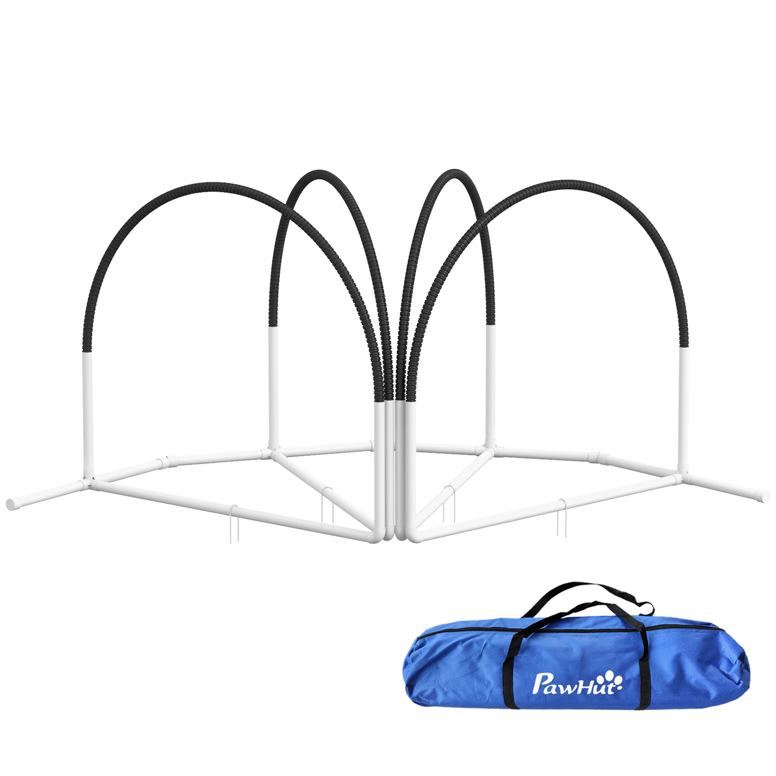 Hunde-Agility-Set Hundetrainingszubehör Agility-Set, 4 Teile, 89 x 69 x 99 cm, Weiß + Schwarz
