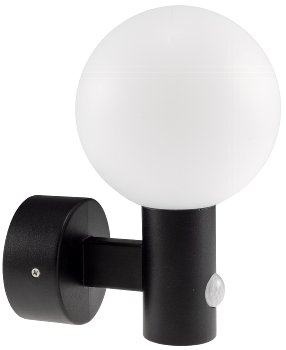 LED Wandleuchte "LAMU" mit PIR-Sensor / IP65, 15W, schwarz, 4000k / neutralweiß