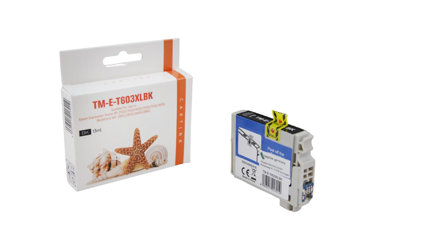 T603XLBK alternativ Seestern Tinte black für Epson / C13T03A14010 / 13ml / 500 Seiten