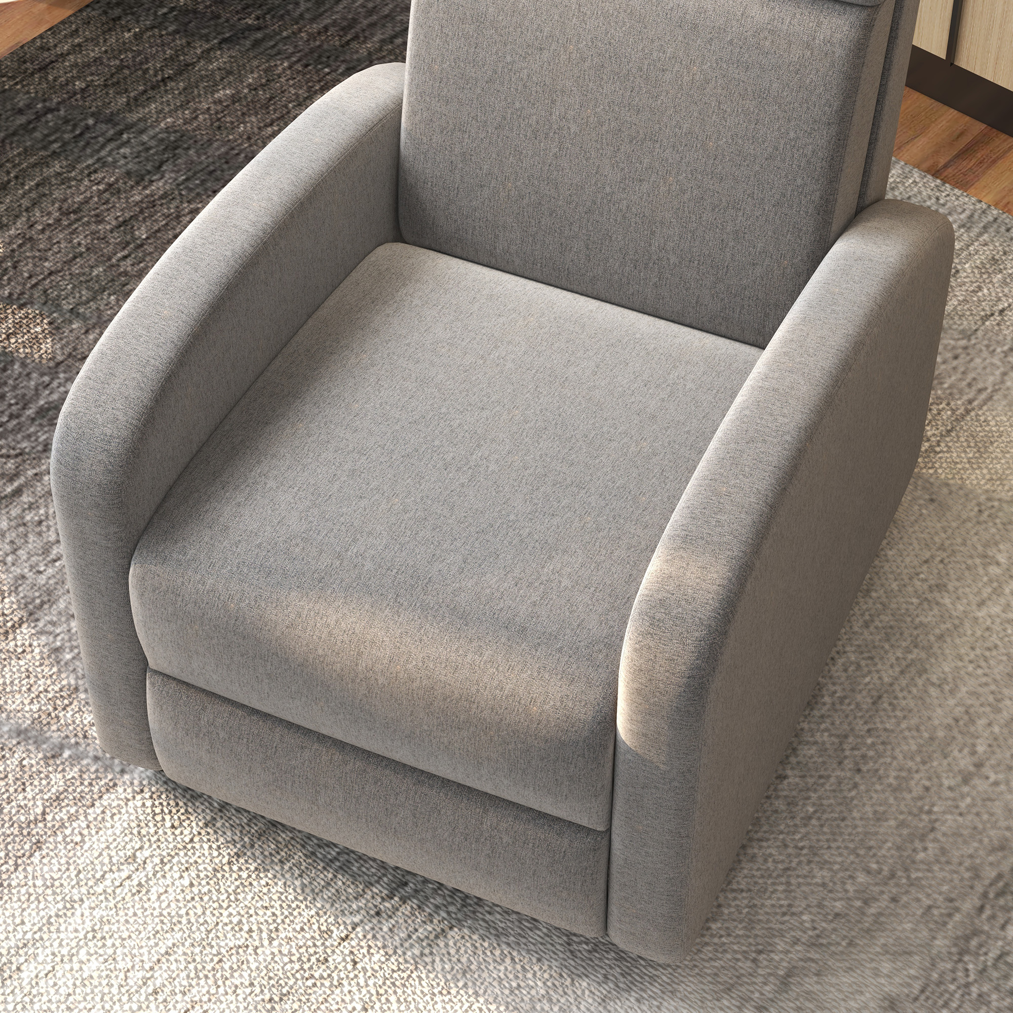 Relaxsessel Fernsehsessel, ausklappbare Fußstütze, neigbar bis zu 160°, 64 x 86 x 102 cm, Grau
