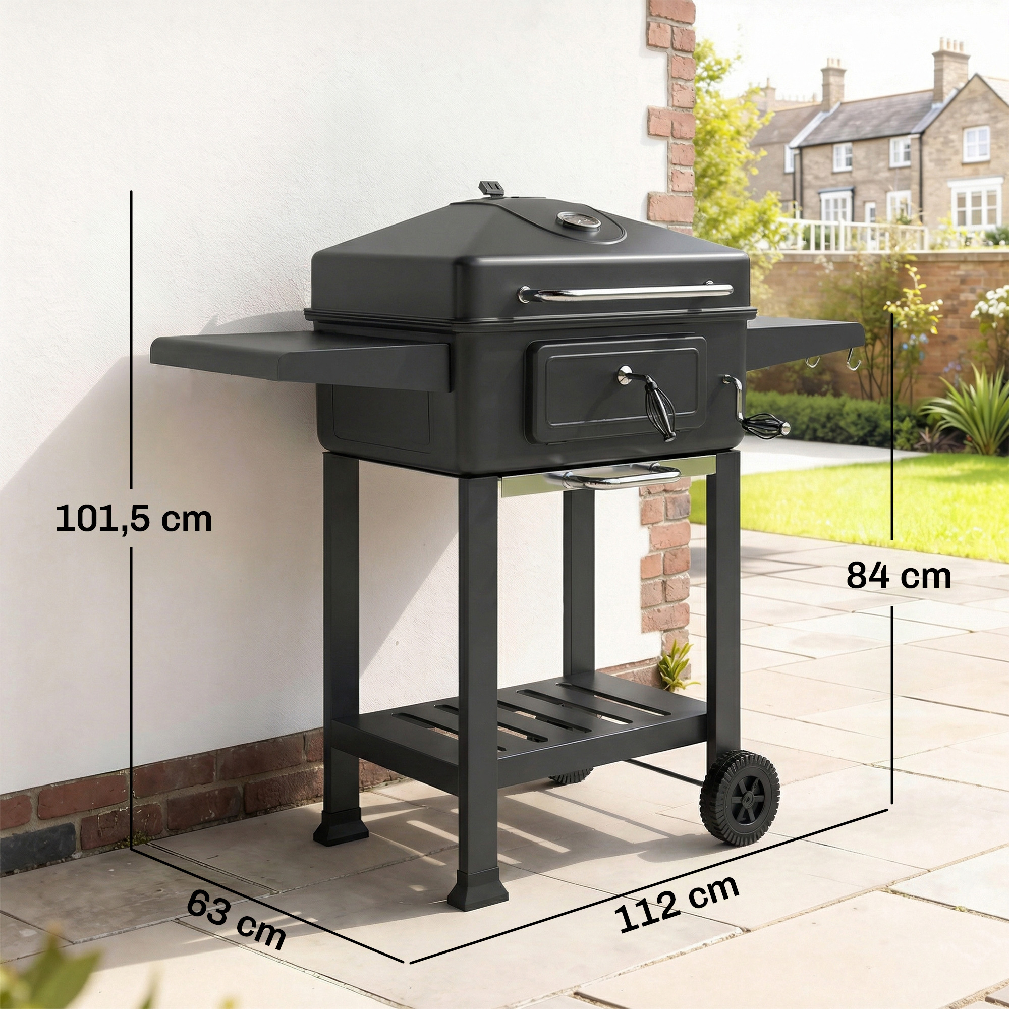 outsunny-holzkohlegrill-bbq-smoker-mit-deckel-thermometer-hohenverstellbar-kohlepfanne-grillrost-seitentisch-aschefach~24JLEMC49V001